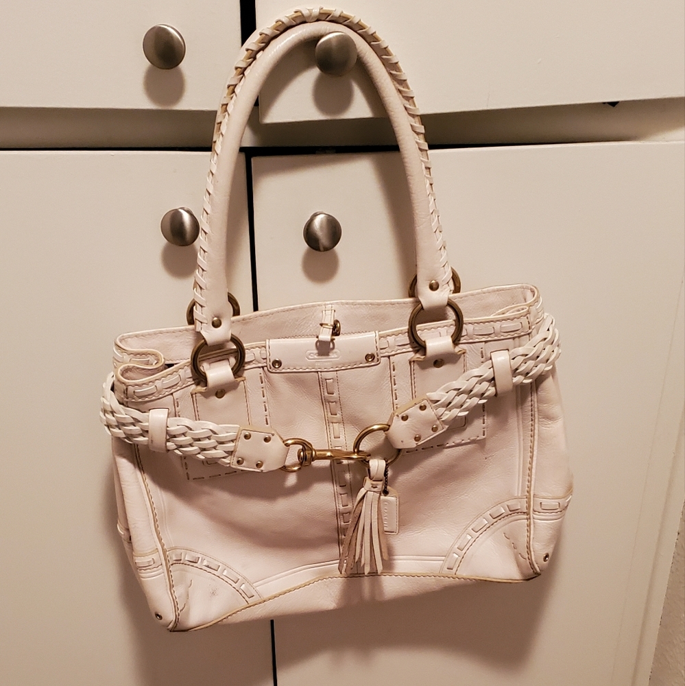 White COACH Hampton Genuine Leather bag
